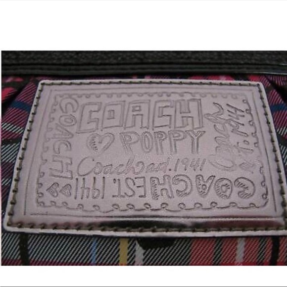 COACH POPPY WRISTLET EVENING PURSE FUCHSIA PINK TARTAN PLAID C LOGO SPARKLE BAG - Picture 9 of 12